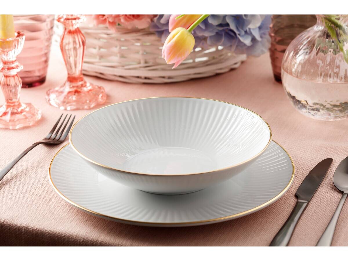 CreaTable Tafelservice Valencia gold Porzellan 12 tlg.