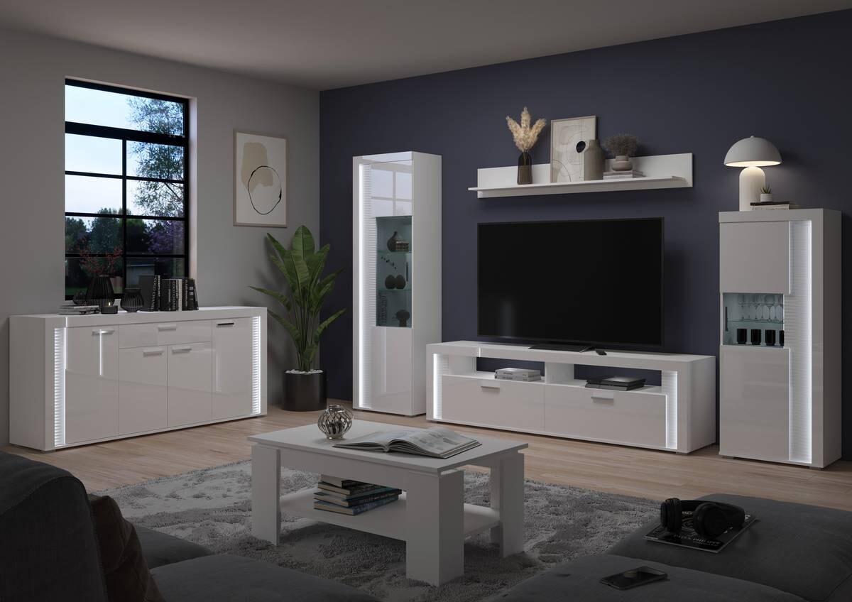 Wandboard Skylight weiß weiß Hochglanz B/H/T: ca. 170x22x21 cm