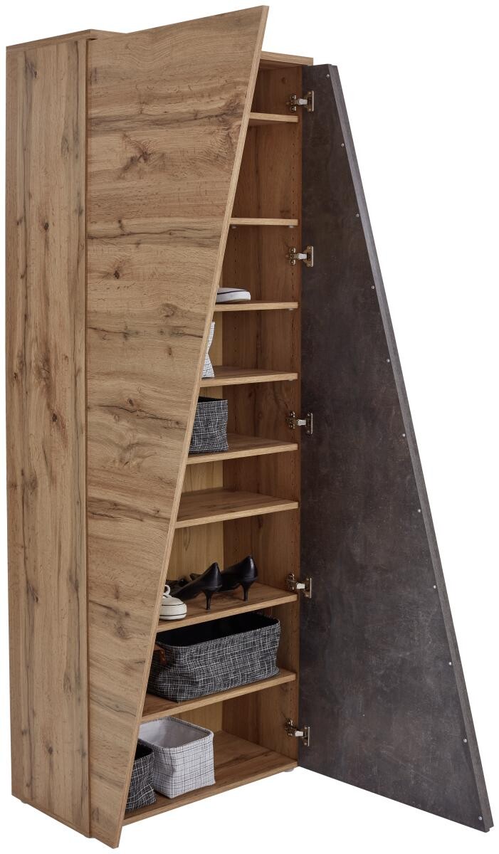 Garderobenschrank Venedig Eiche Wotan Nachbildung Beton dunkel Optik B/H/T: ca. 70x196x36 cm