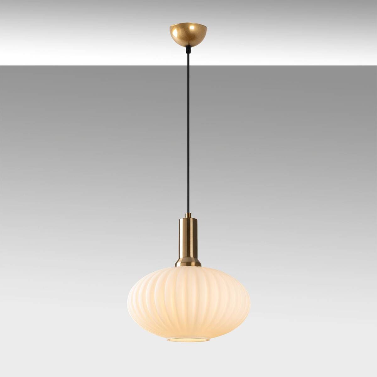 Opviq Pendelleuchte Asker-15181 gold Metall Glas B/H/T/L/D: ca. 30x118x30x30x30 cm E27 1 Brennstellen