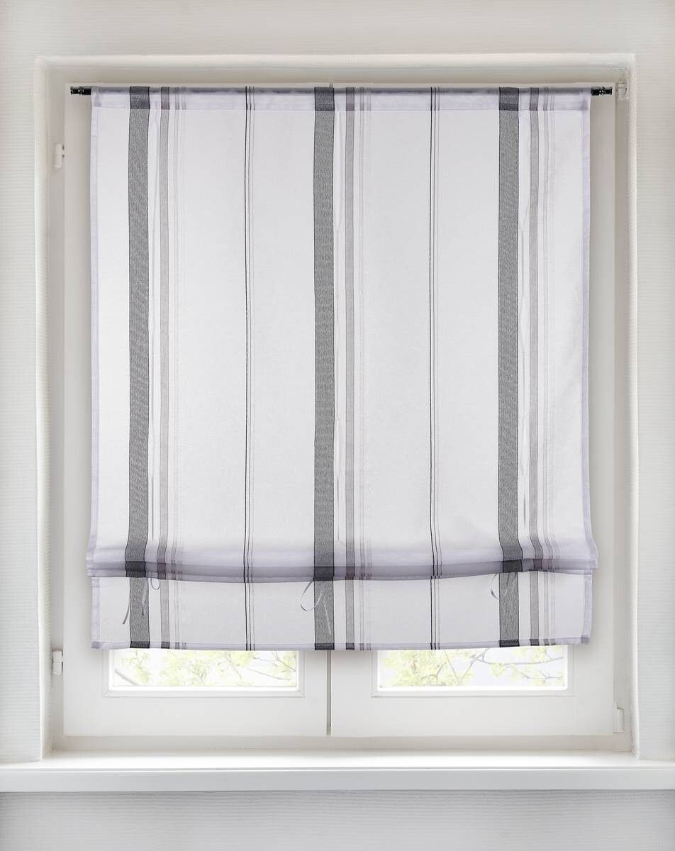 POCOline Bändchenrollo Lottie grau B/L: ca. 40x140 cm