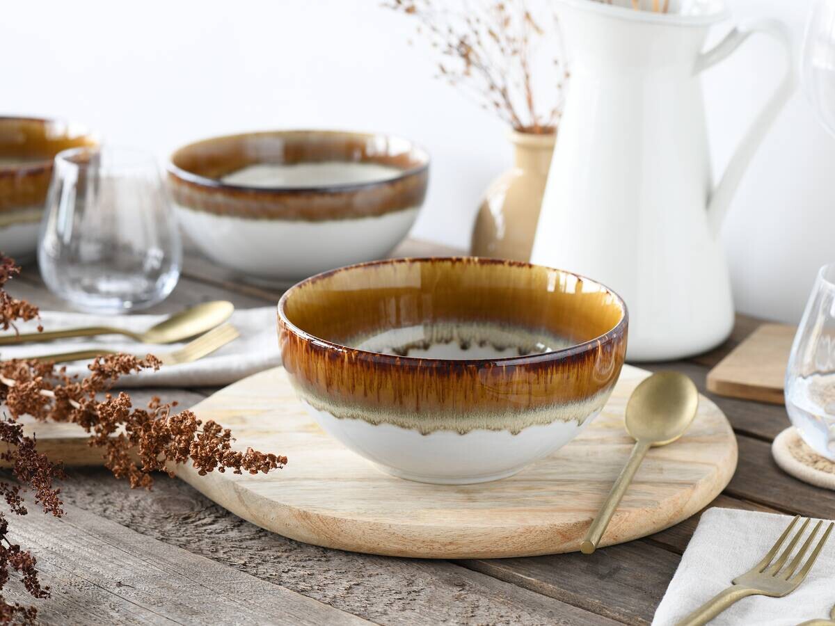 CreaTable Schüssel-Set Cascade braun Steinzeug