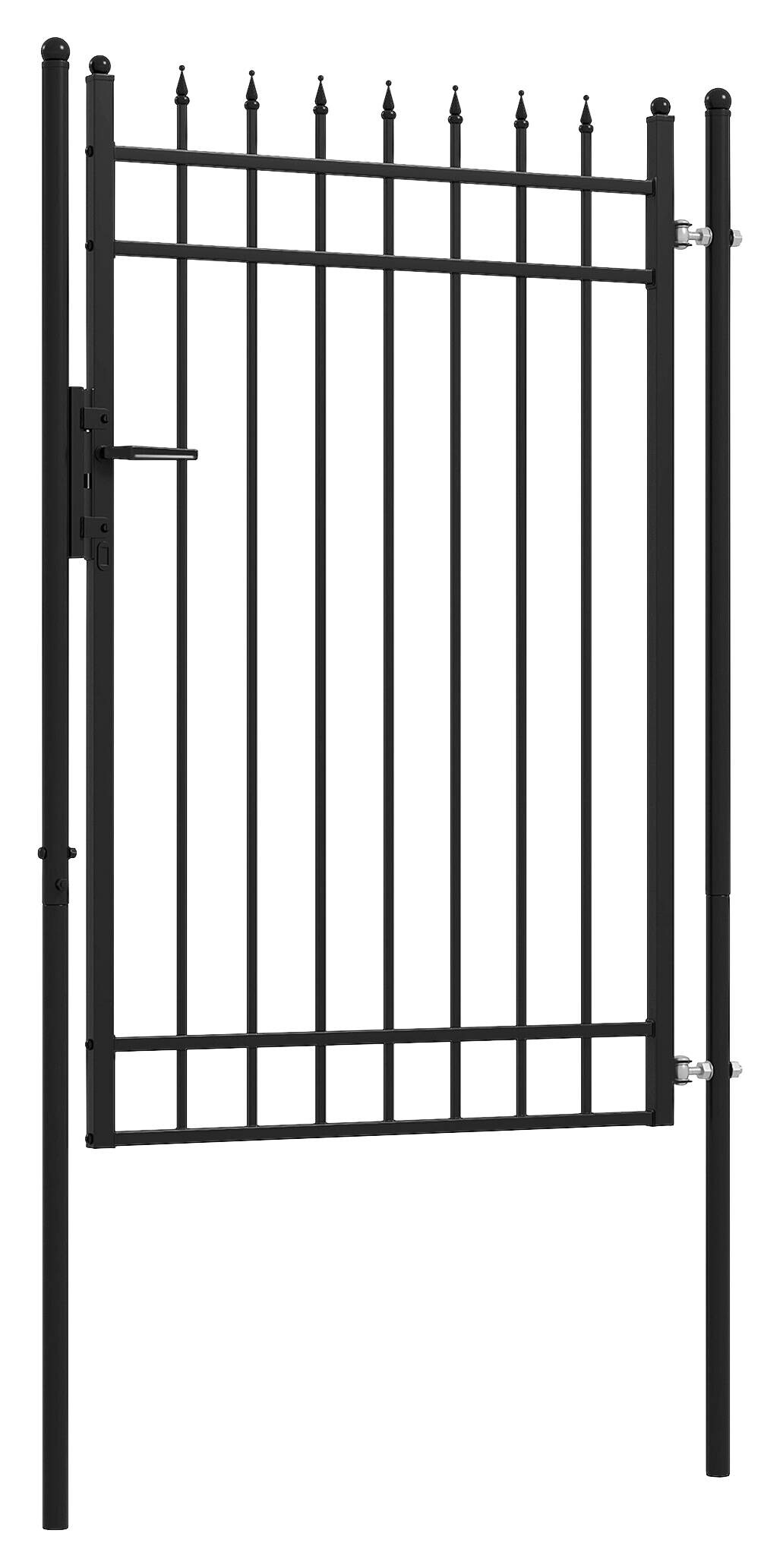 Outsunny Gartentor schwarz Edelstahl B/H/L: ca. 0,12x107x204 cm