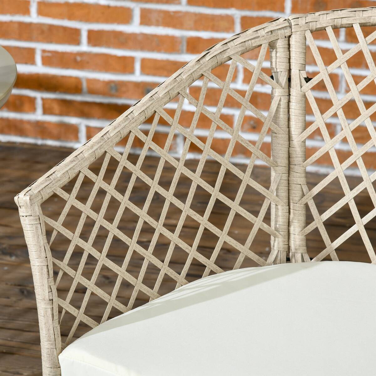 Outsunny Sitzgruppe khaki Edelstahl B/H/L: ca. 65x63x81 cm