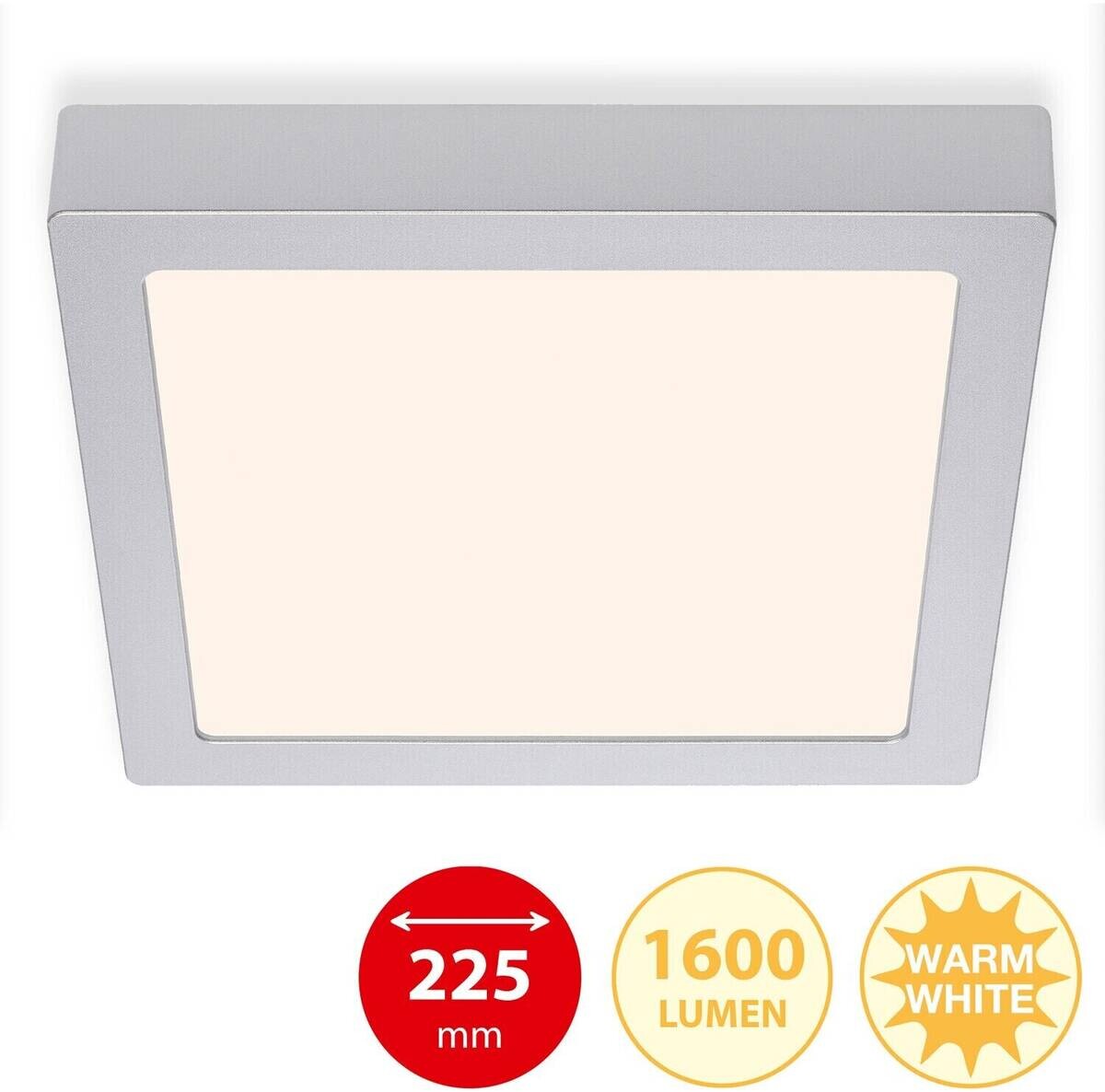 GLOBO LED-Deckenleuchte Fire Chrom Metall B/H/T: ca. 22,5x3,2x22,5 cm
