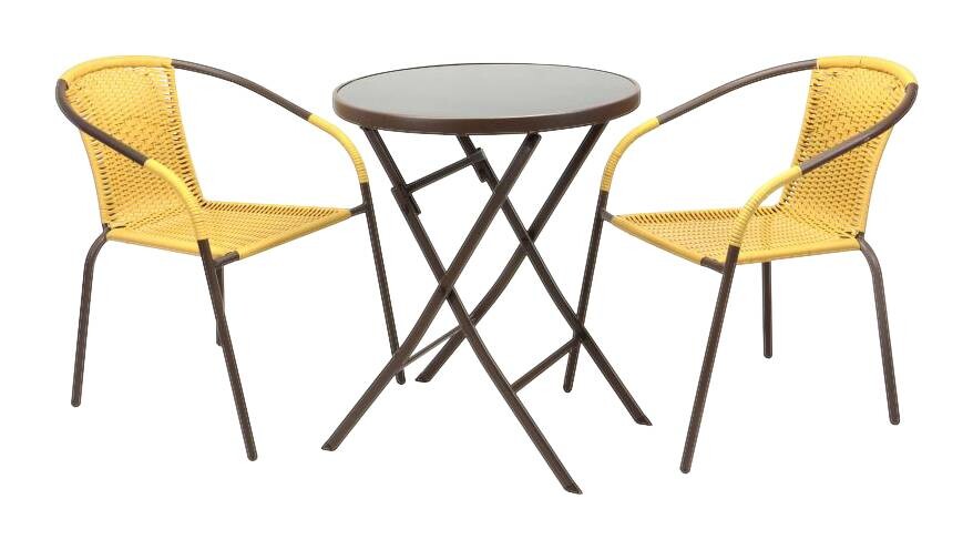 VCM Balkonset braun Polyester B/H/T: ca. 53x72x65 cm