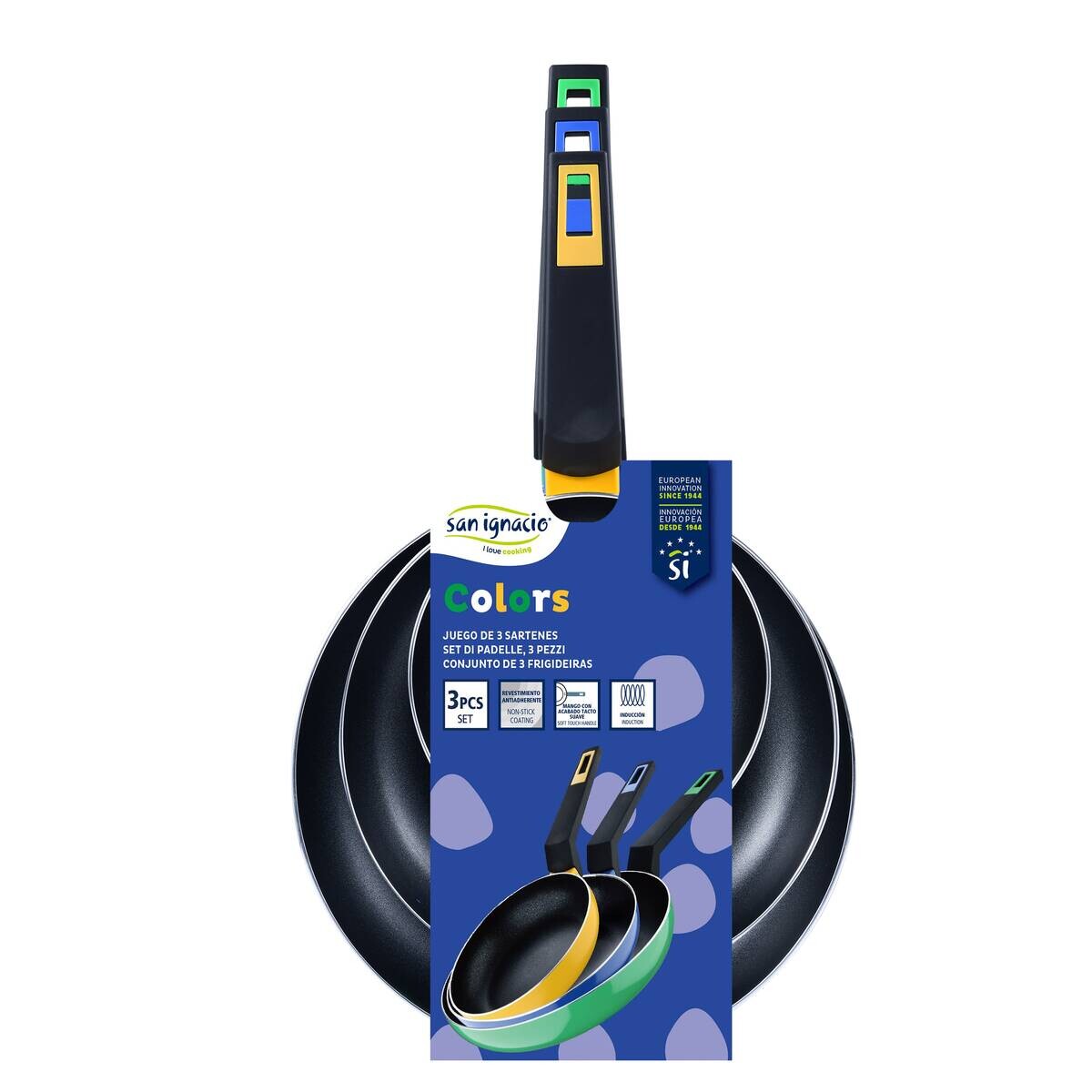 SAN IGNACIO Pfannenset COLORS multicolor Aluminium 3 tlg.