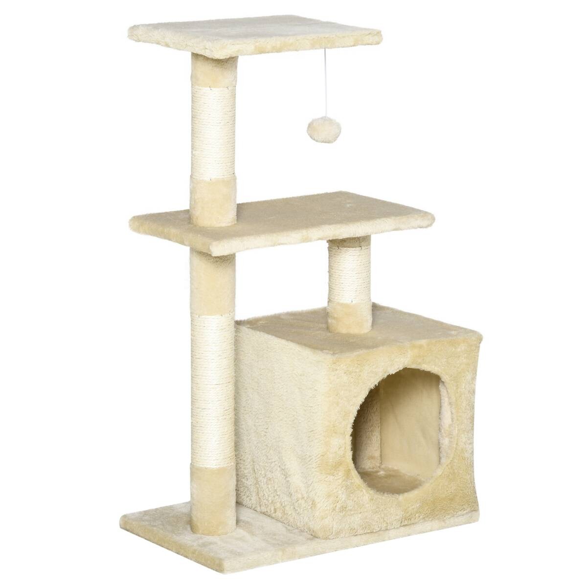 PawHut Kratzbaum beige Sisal B/H/L: ca. 50x80x30 cm