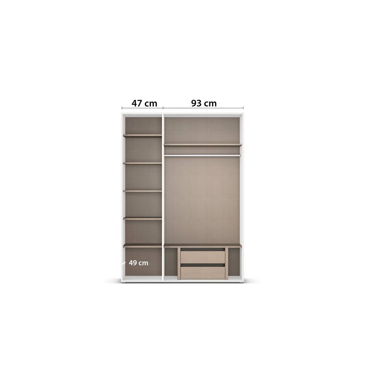 Kleiderschrank Nabila Premium Alpinweiß B/H/T: ca. 140x194x53 cm