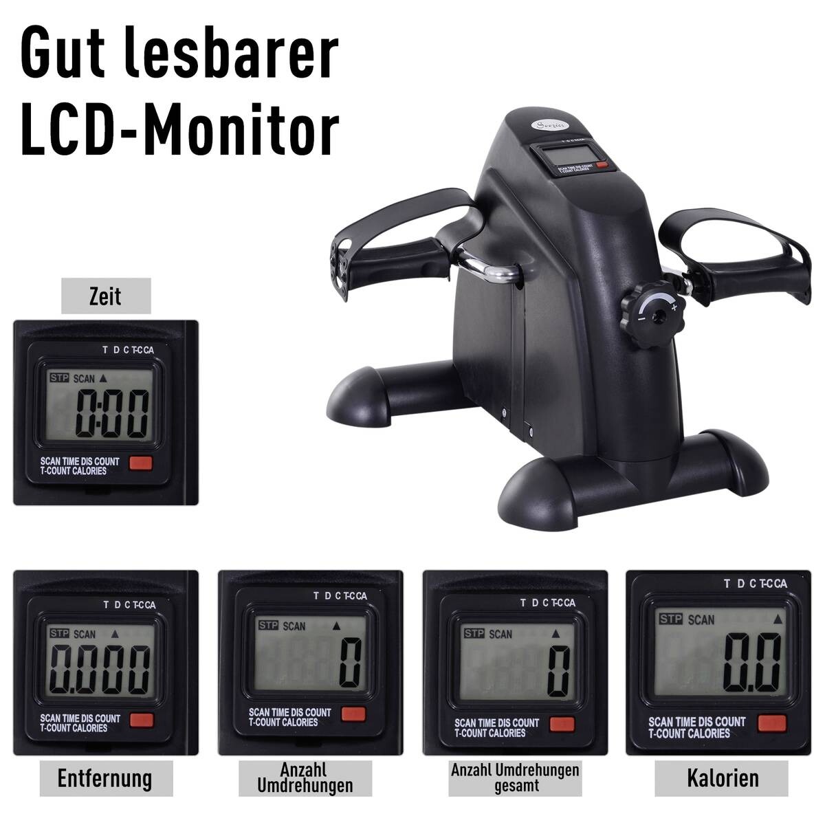 HOMCOM Pedaltrainer schwarz Metall B/H/T: ca. 39x31x40 cm