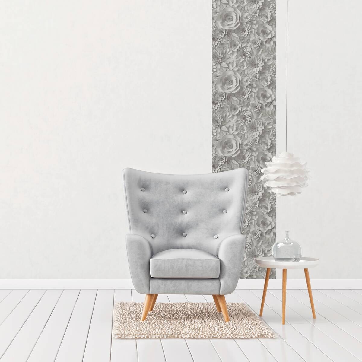 A.S.Creation Tapete weiß grau B/H/D: ca. 52x250x7,5 cm