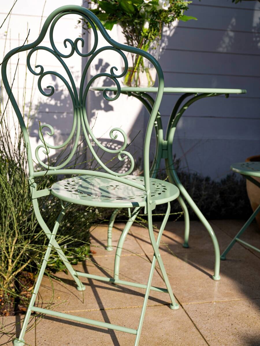AXI Outdoor Living Bistroset Marilo grün Metall B/H/L: ca. 60x92x60 cm
