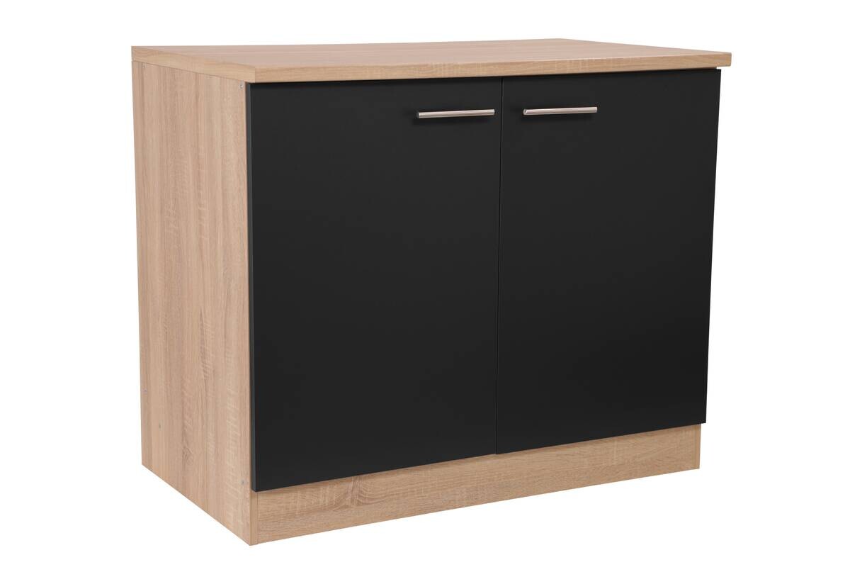 Spülenunterschrank Merle schwarz B/H/T: ca. 100x85x60 cm