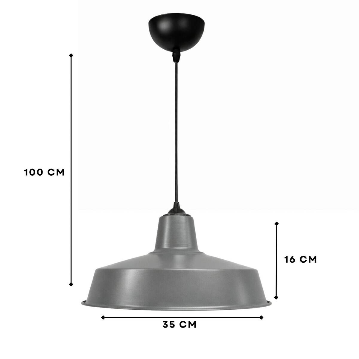 Opviq Pendelleuchte grau B/H/T: ca. 35x100x35 cm E27 1 Brennstellen