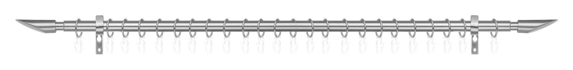 LICHTBLICK Gardinenstange Lipstick Chrom Metall D: ca. 2 cm ausziehbar von ca. 130 bis 240 cm 1.0 Läufe