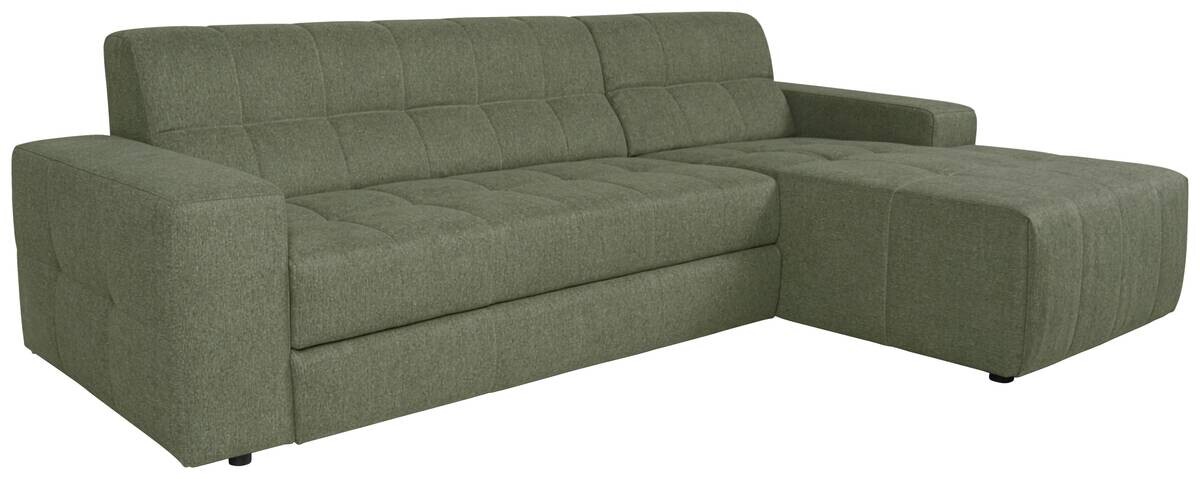 Ecksofa mit Bettfunktion grün Flachgewebe B/H/T: ca. 267x93x163 cm
