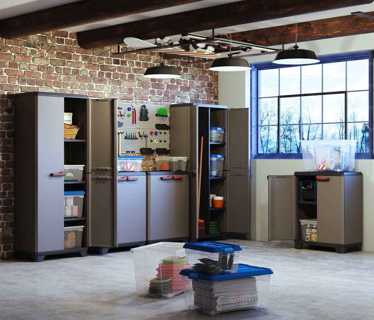 Keter Kunststoffschrank Stilo grau Kunststoff B/H/L: ca. 68x90x39 cm