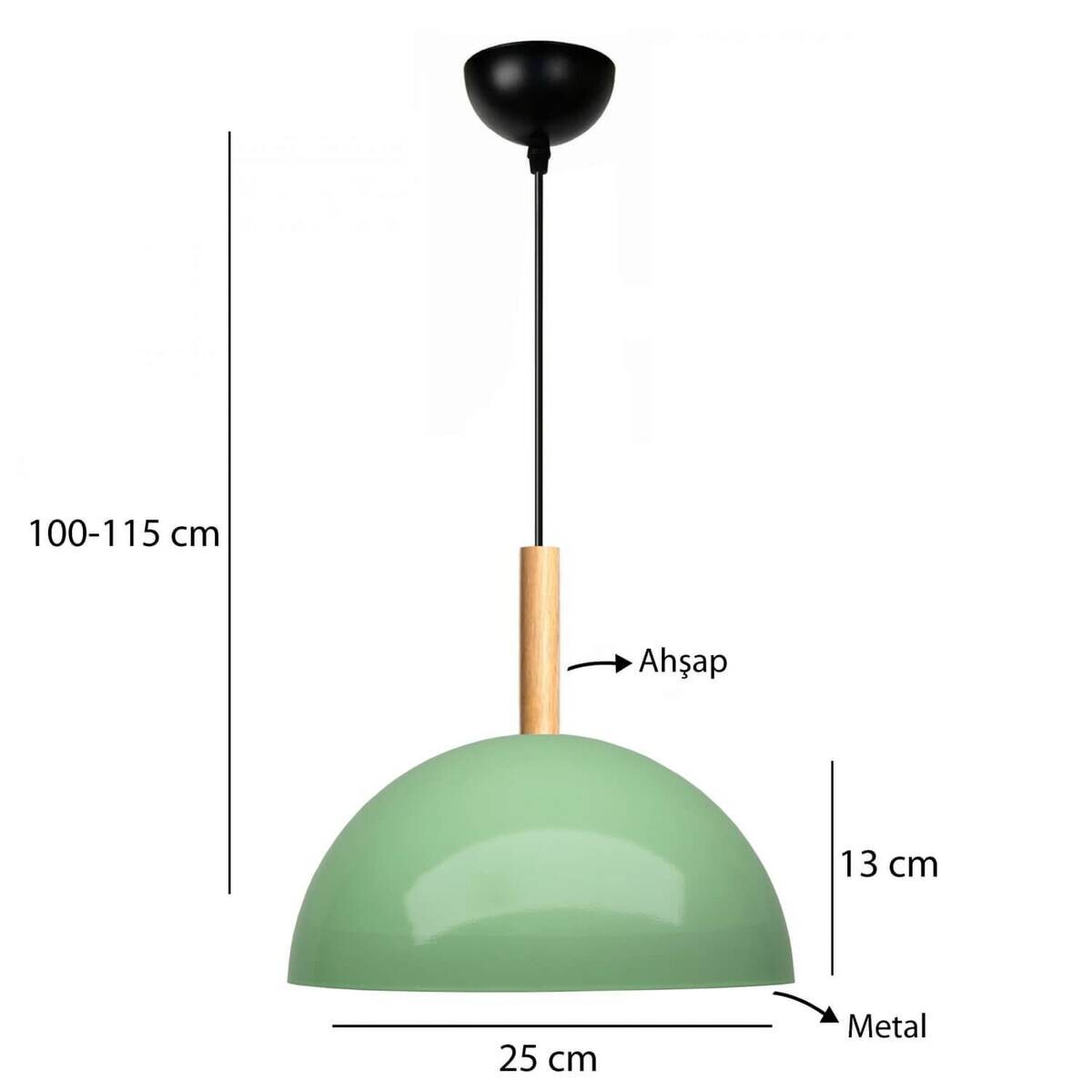Opviq Pendelleuchte minze B/H/T: ca. 25x100x25 cm E27 1 Brennstellen