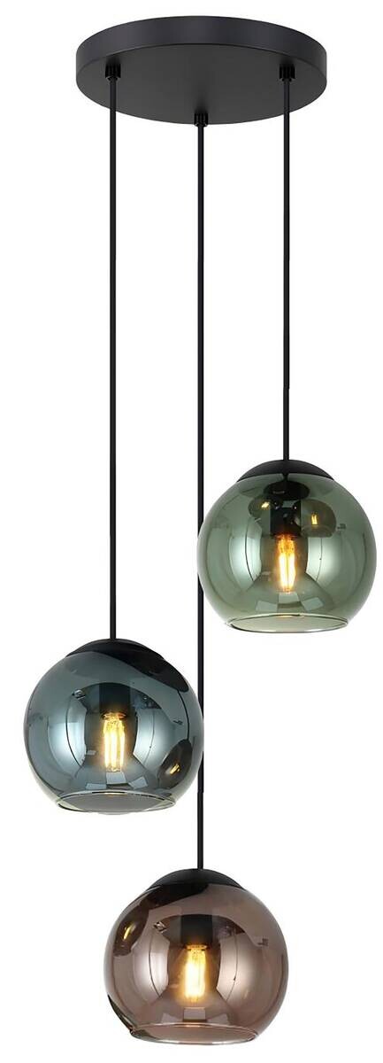 POCOline Pendelleuchte Kiki bunt Metall Glas H/D: ca. 120x37 cm E27 3 Brennstellen
