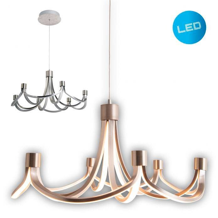 Näve Leuchten LED Pendelleuchte NV6137546 nickel matt Metall B/H/L: ca. 55x150x55 cm 1 Brennstellen
