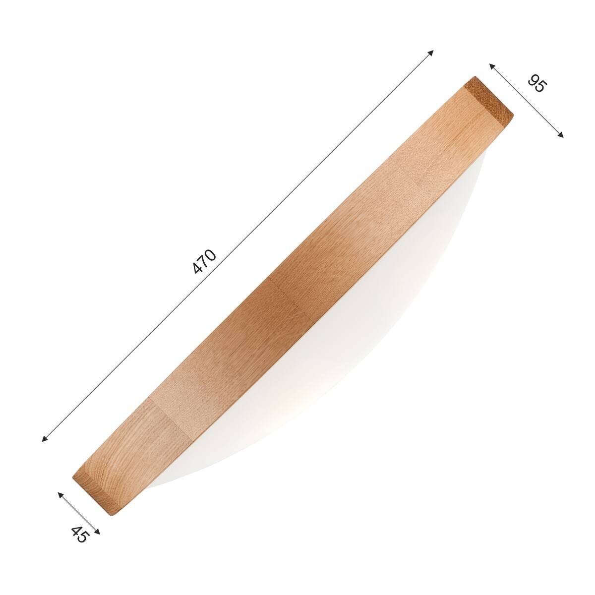 Lamkur Deckenleuchte ANELLO 41308 Eiche Glas Holz H/L: ca. 8x47 cm E27 3 Brennstellen