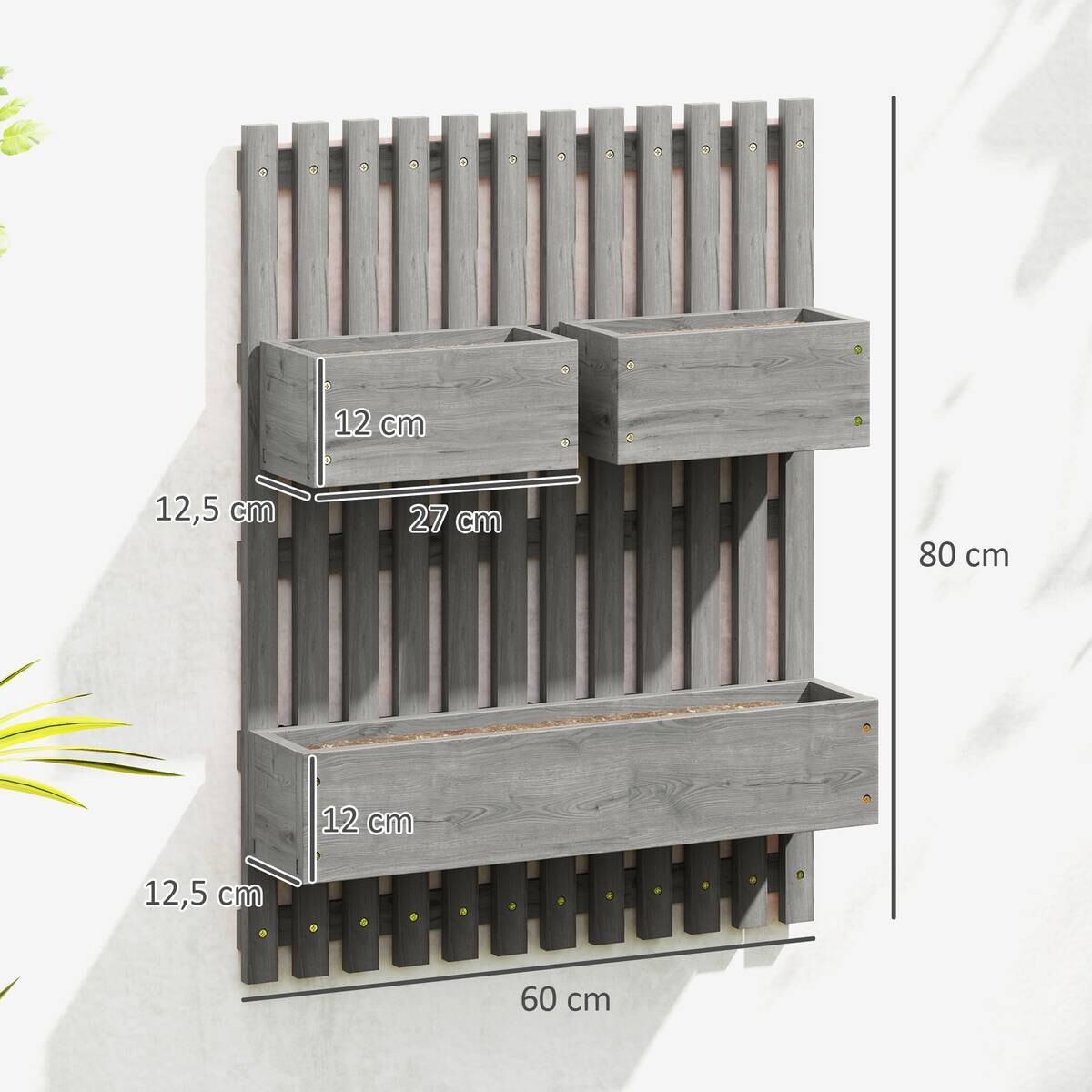 Outsunny Hochbeet grau B/H/T/L: ca. 16x80x16x60 cm