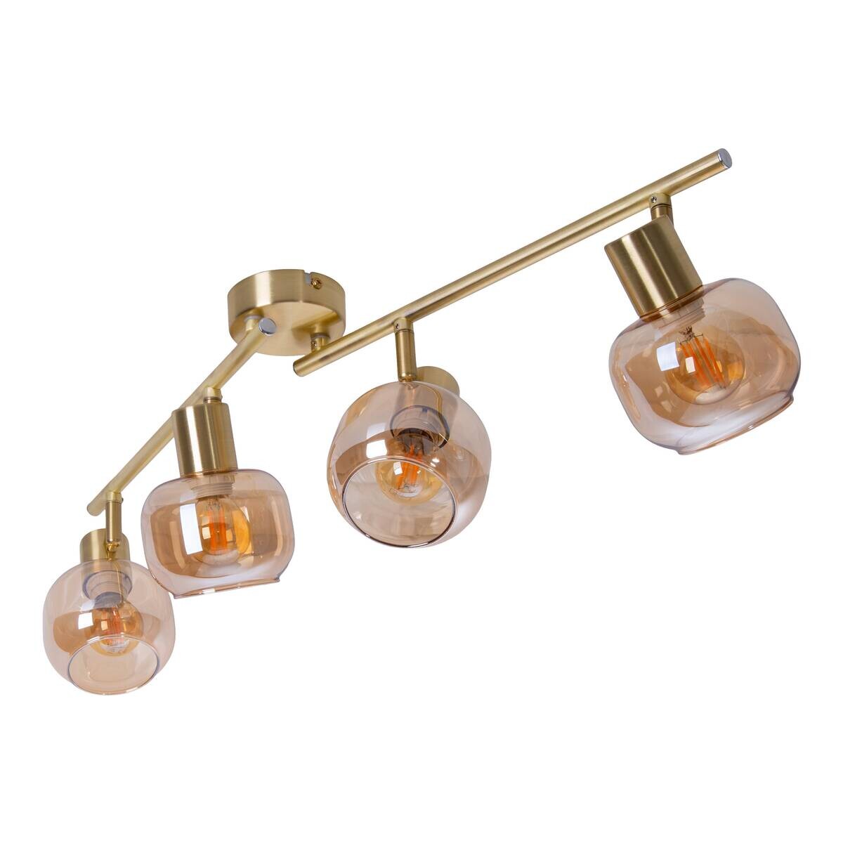 Näve Leuchten Spot gold Glas Metall B/H/T: ca. 80x20x10 cm E14 4 Brennstellen
