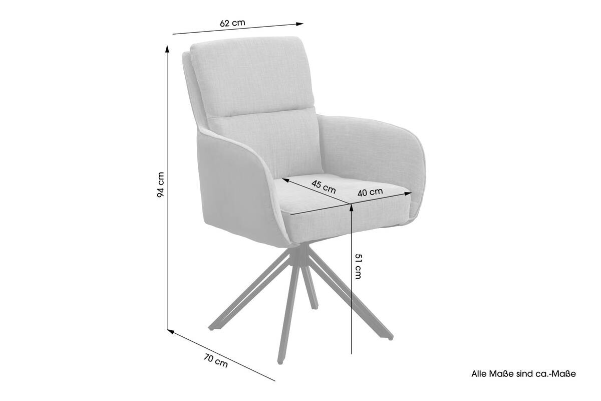 Stuhl TINO, 2er-Set schwarz grau Metall Microfaser B/H/T: ca. 62x94x70 cm