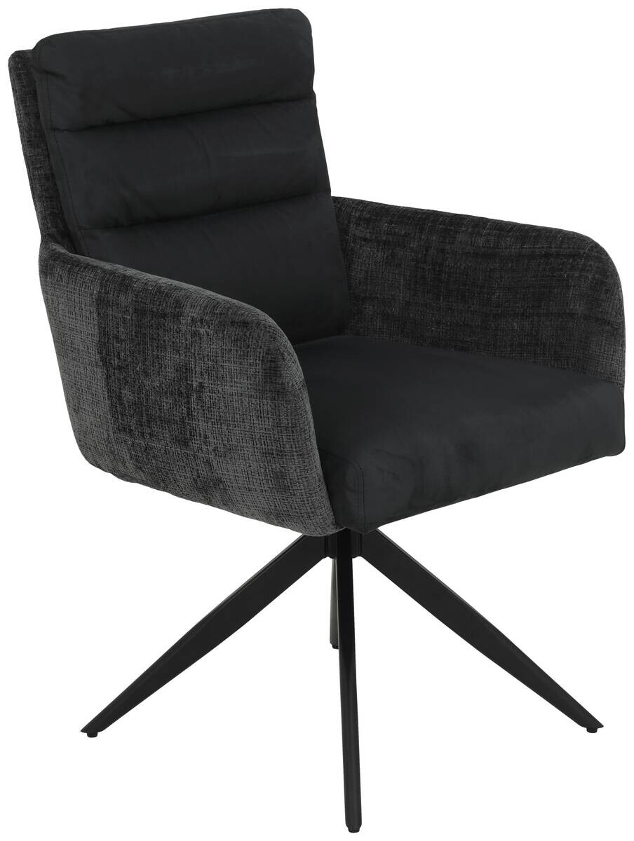 Armlehnstuhl Leandra, 2er-Set anthrazit Microfaser Webstoff B/H/T: ca. 63x92x69 cm