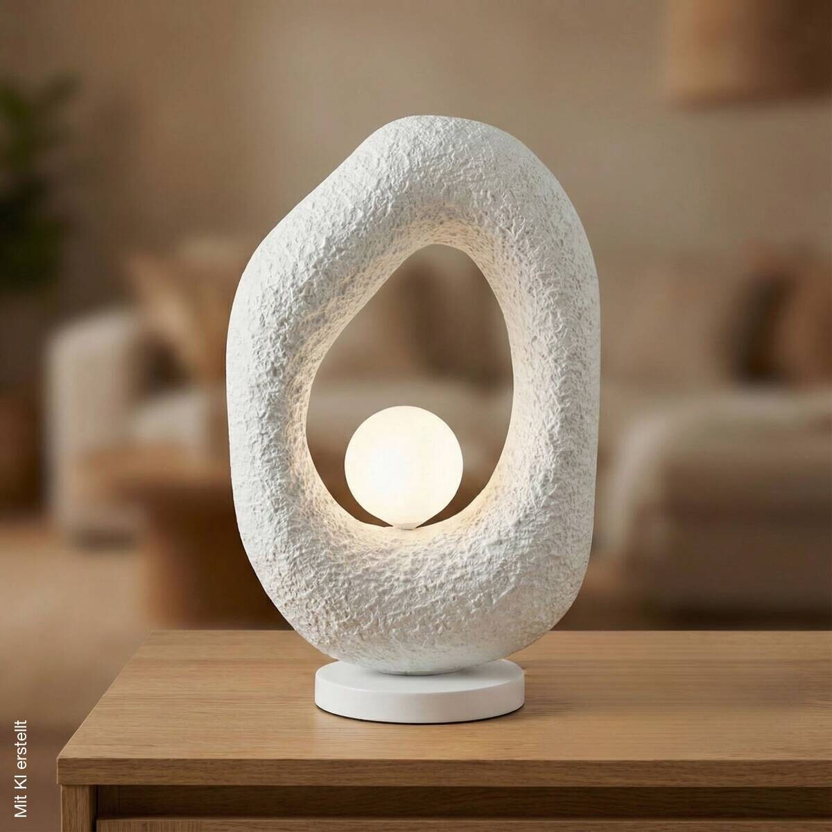 Tischleuchte weiß Fiberglas Metall B/H/T/L: ca. 30x50x30x17 cm G9 1 Brennstellen