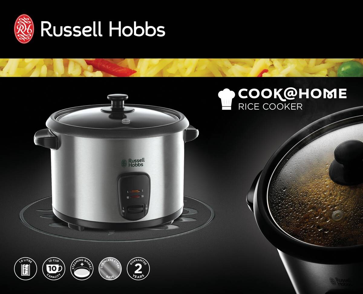 Russell Hobbs Reiskocher 19750-56 Edelstahl schwarz Edelstahl B/H/T: ca. 28x32x24,5 cm ca. 1,8 l