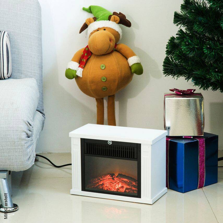 HOMCOM Elektrischer-Kamin 820-050WT weiß B/H/T: ca. 34x25x17 cm ca. 1200 W