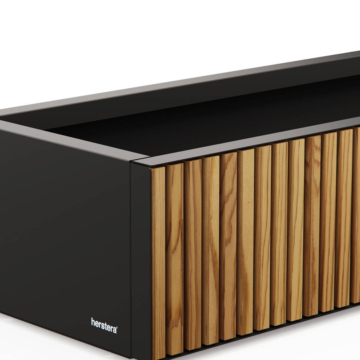 Herstera Garden Pflanzkübel Deco Planter Xic schwarz Holz B/H/L: ca. 150x25x40 cm