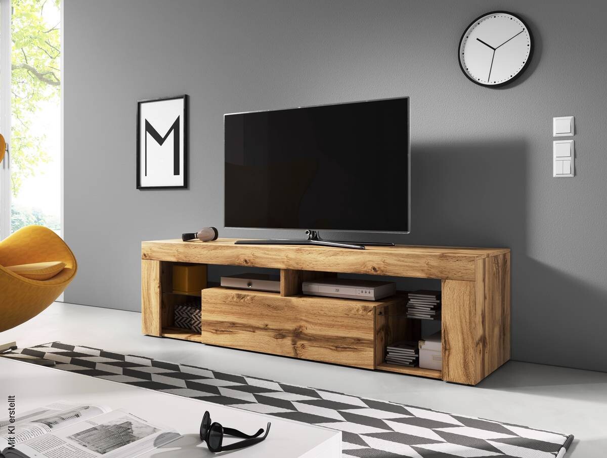 TV-Board Everest Eiche Wotan Nachbildung B/H/T: ca. 140x50x35 cm