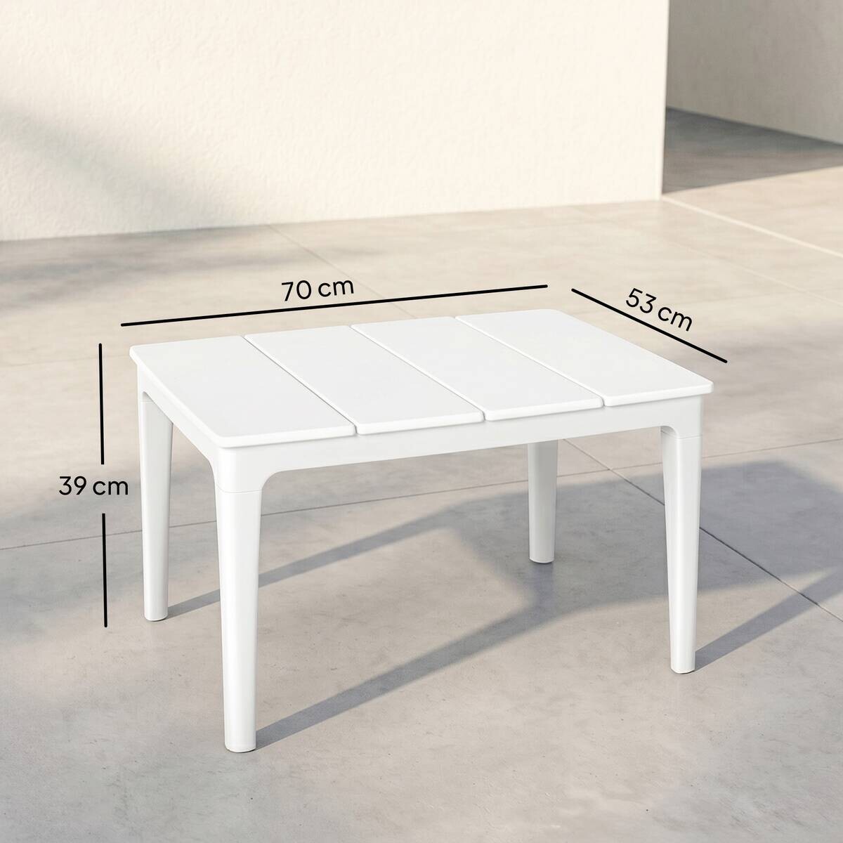 Outsunny Balkontisch weiß Kunststoff B/H/L: ca. 53x39x70 cm