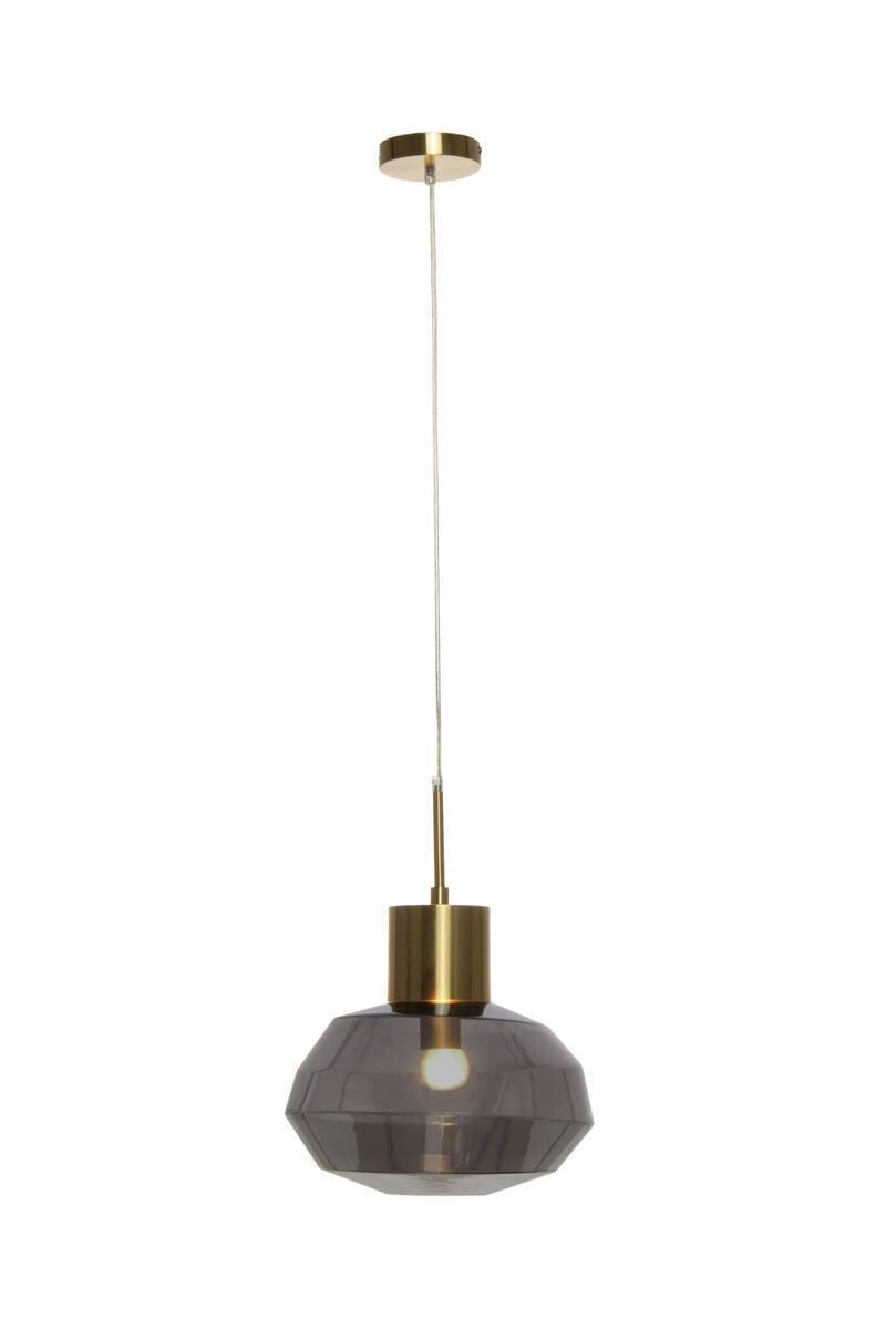Kayoom Pendelleuchte Vince 125 grau Glas Eisen B/H/L: ca. 32x32x32 cm E27 1 Brennstellen