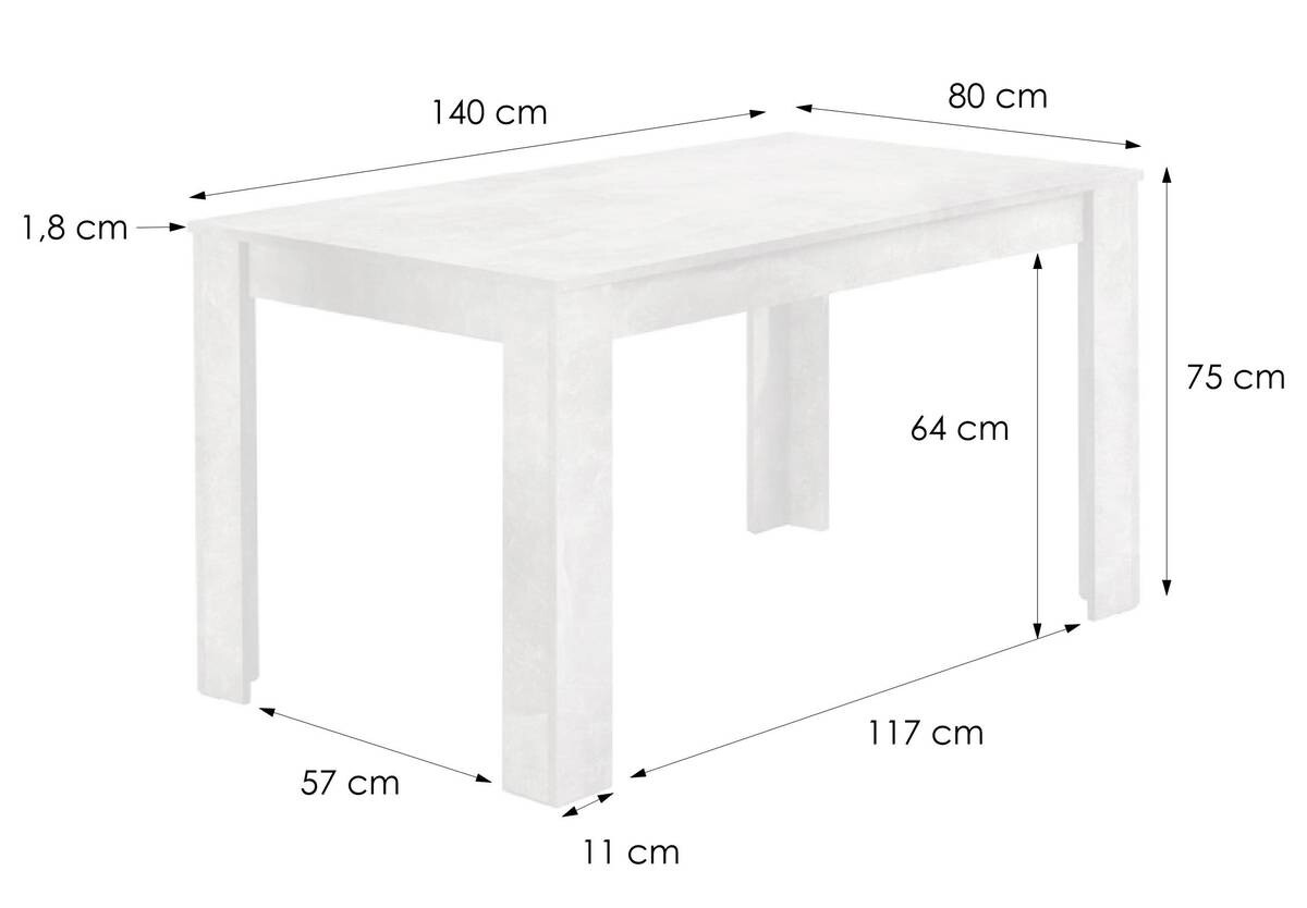 Tisch NEPAL Eiche Nachbildung B/H/T: ca. 140x75x80 cm