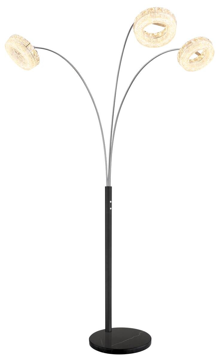 GLOBO Stehlampe klar schwarz Metall Acryl Glas B/H/L: ca. 102x190x82,5 cm 1 Brennstellen