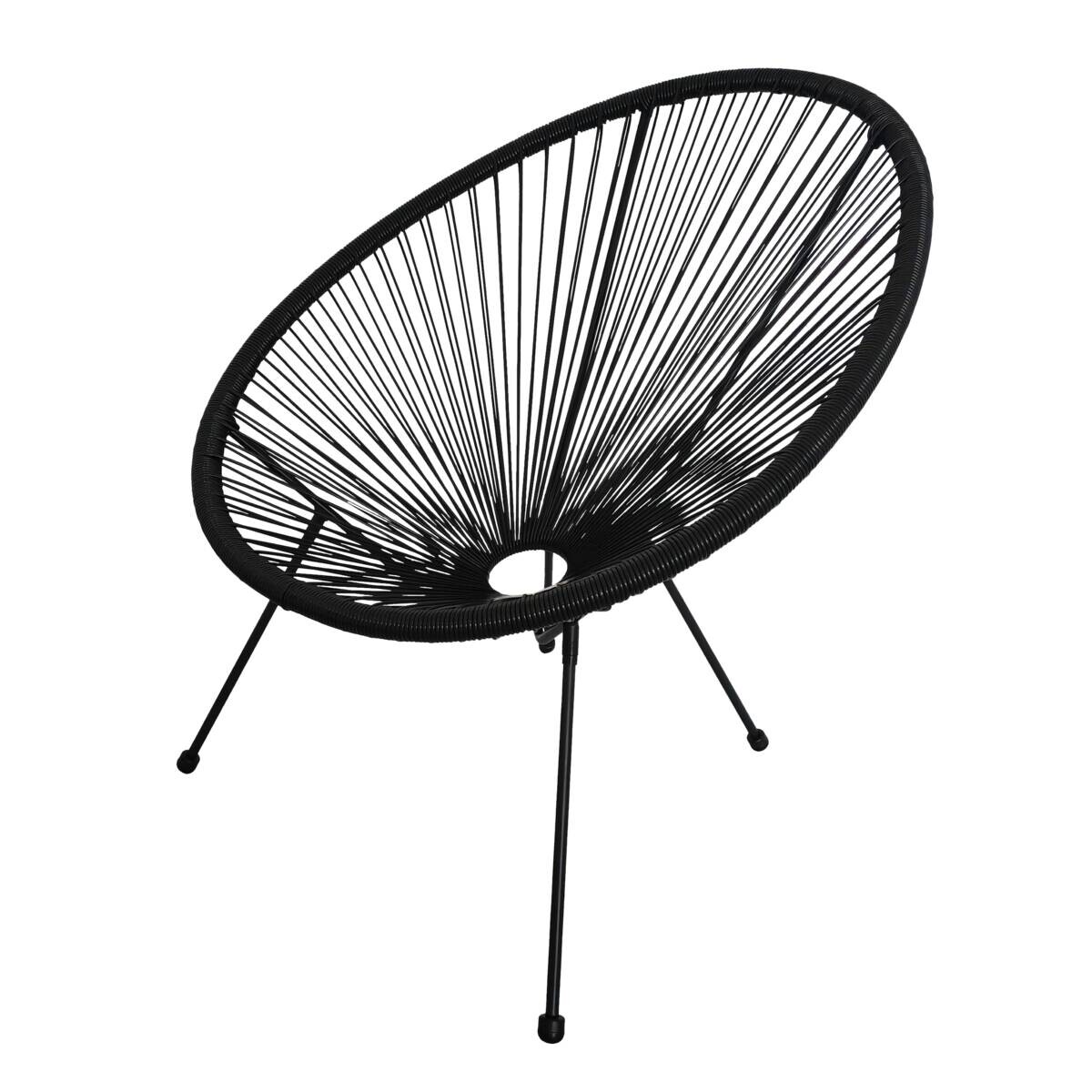 POCOline Gartensessel Acapulco schwarz Stahlrohr B/H/L: ca. 79x83x73 cm
