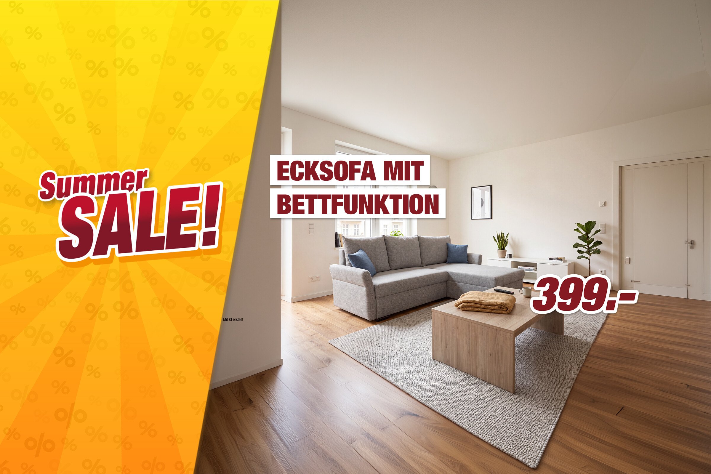 Unsere Werbe Highlights - Ecksofa mit Bettfunktion