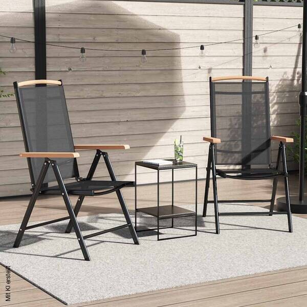 vidaXL Klappstuhl schwarz Textilene B/H/L: ca. 65x109x58 cm