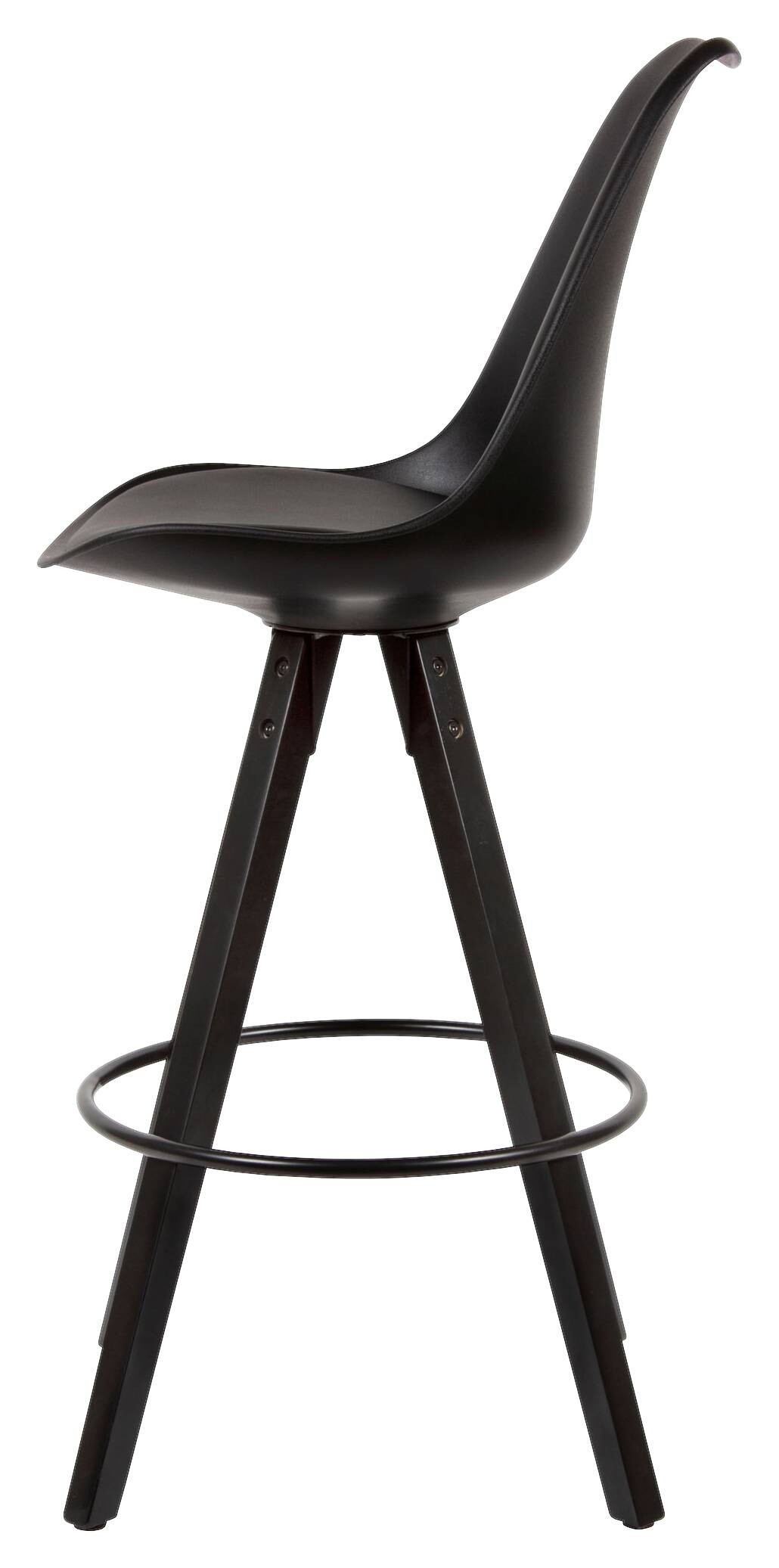 Barhocker 2er-Set schwarz Kunstleder B/H/T: ca. 44x113x39 cm