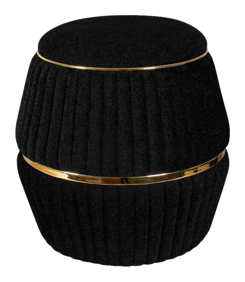 360 Living Hocker Doric 210 schwarz gold H/D: ca. 53x51,5 cm