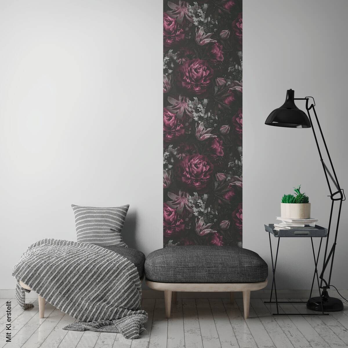 A.S.Creation Tapete schwarz lila grau B/H/D: ca. 52x250x7,5 cm