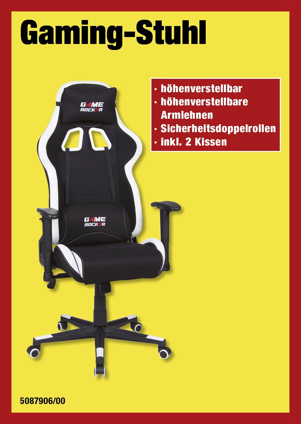 Gaming-Sessel Game Rocker schwarz weiß