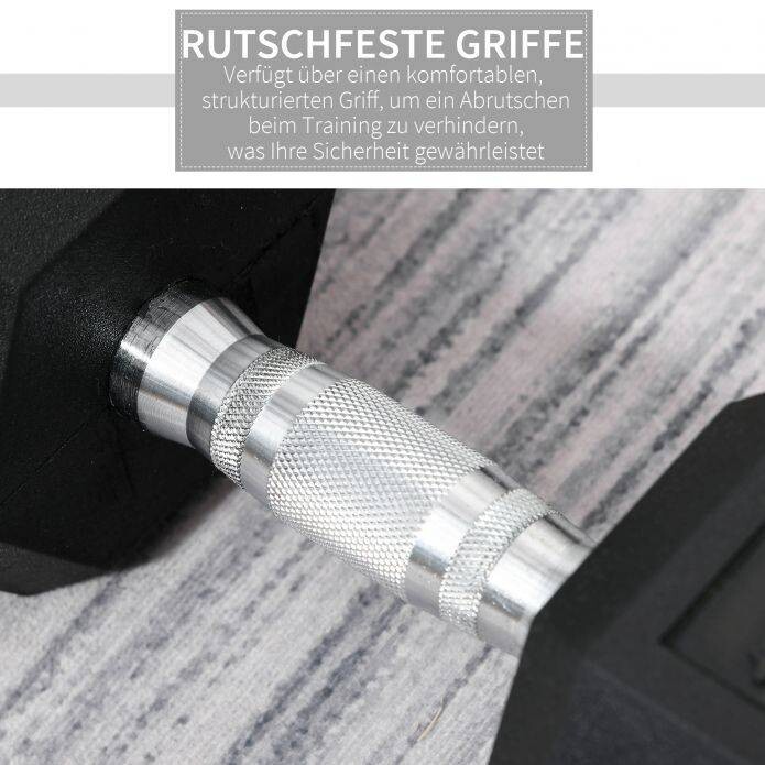 HOMCOM Kurzhantel schwarz Gummi B/H/T: ca. 15,5x10,4x15,5 cm