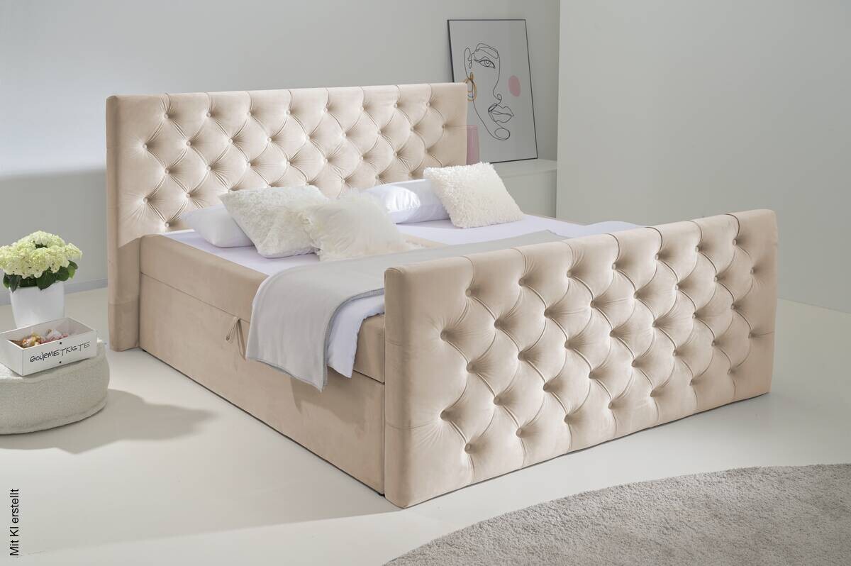 Boxbett Glow creme Liegefläche B/L: ca. 180x200 cm
