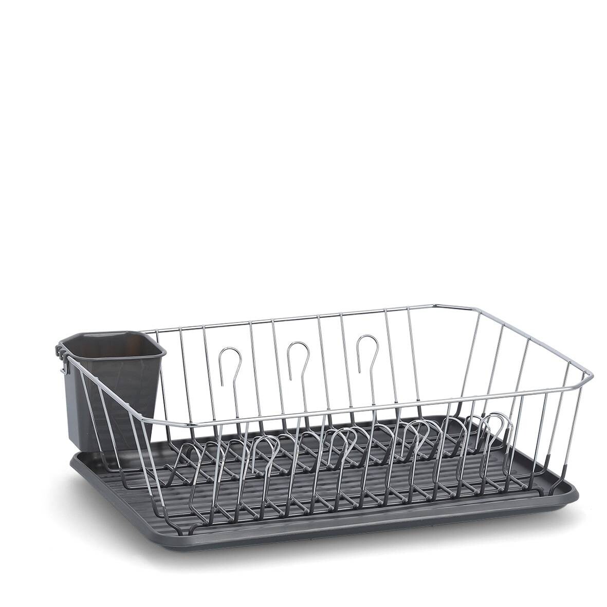 Zeller Geschirrabtropfständer grau Metall B/H/L: ca. 35x13,5x45,5 cm
