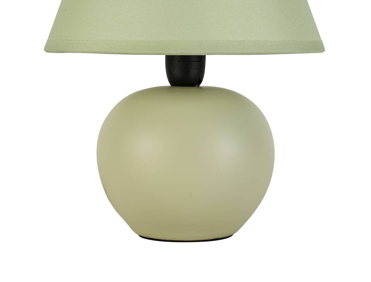 Nolo Tischleuchte Seline grün Stoff Keramik H: ca. 24 cm E14 1 Brennstellen