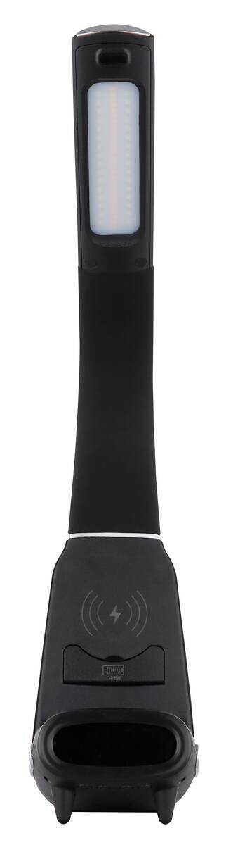 GLOBO Tischleuchte Satiniert schwarz Chrom PVC Kunststoff B/H/L: ca. 10x50x25 cm 1 Brennstellen